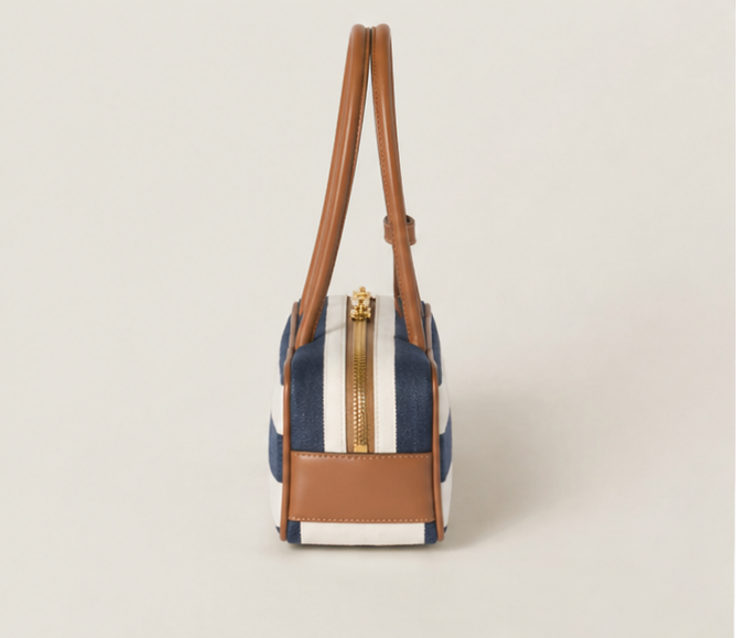 Riviera Stripe Mini Boston Bag