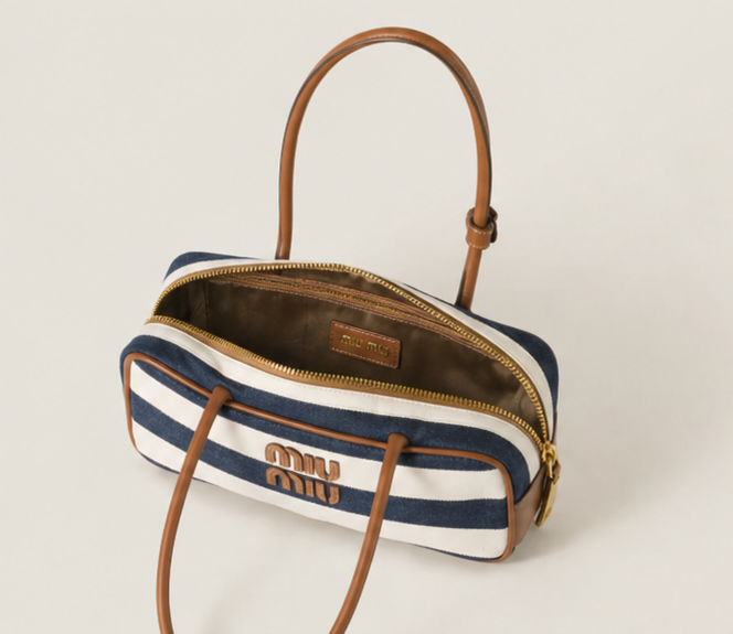 Riviera Stripe Mini Boston Bag