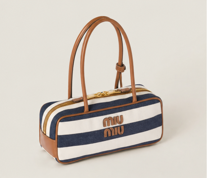 Riviera Stripe Mini Boston Bag
