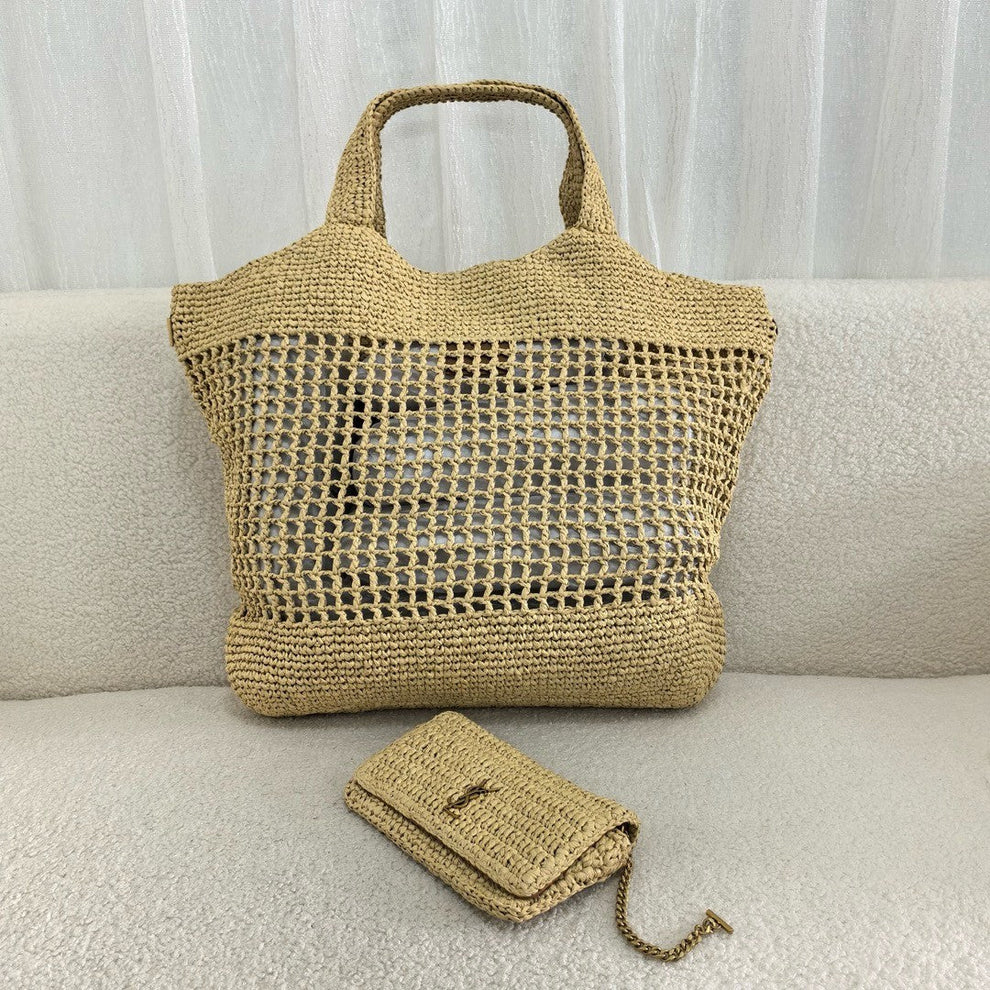 Woven Raffia Tote Bag
