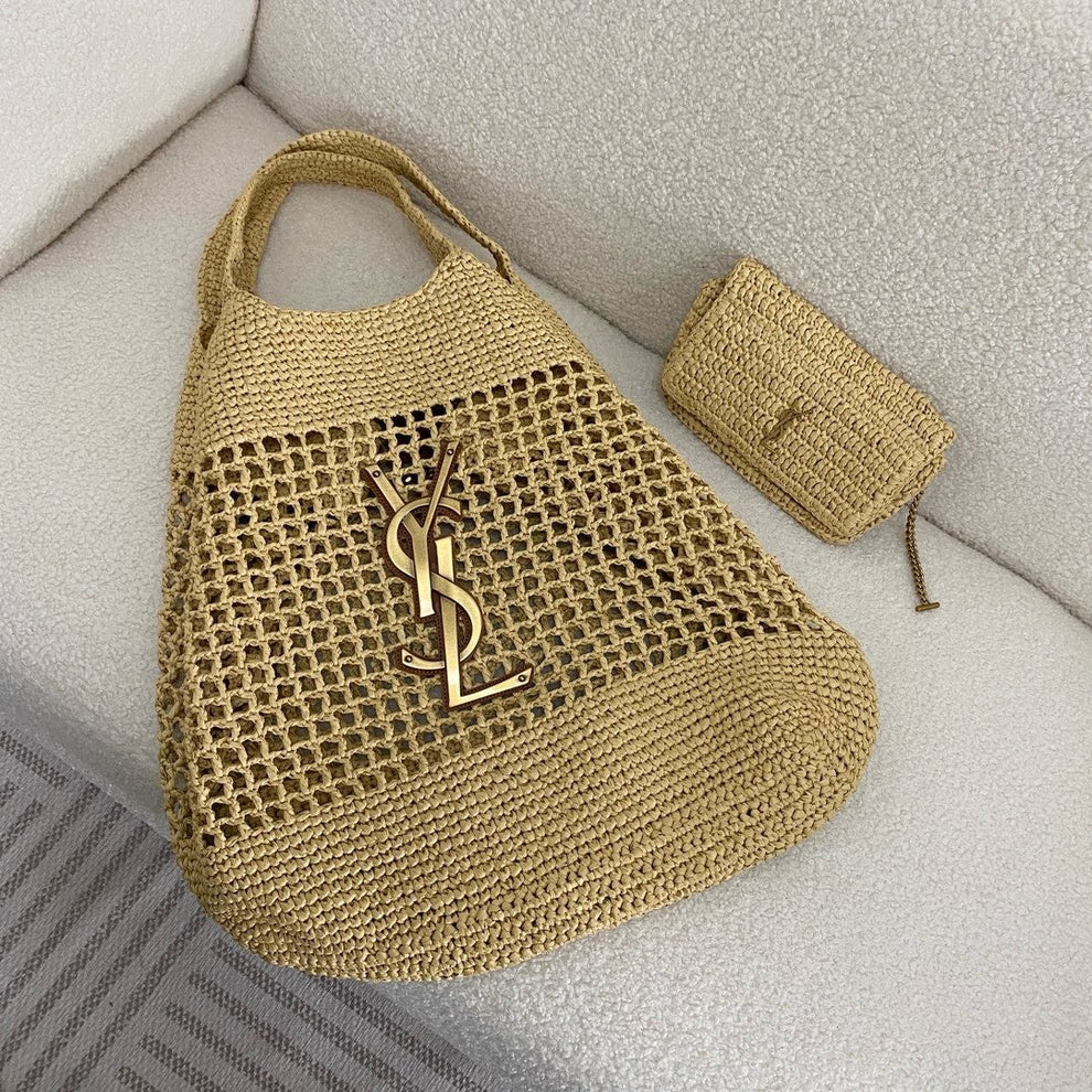 Woven Raffia Tote Bag