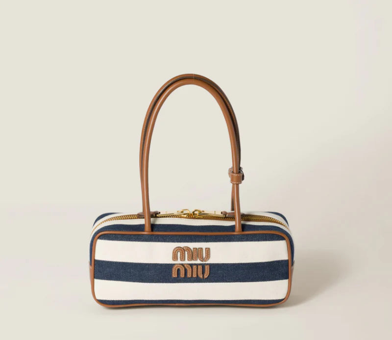 Riviera Stripe Mini Boston Bag